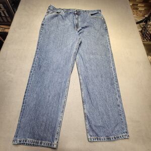 Levi's 550 Jeans Mens 42x31 Blue Relaxed Fit Straight Leg Denim Distressed